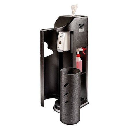 Zogics The Cleaning Station Wipes Dispenser and Hand Sanitizing Station, Black, Gel Hand Sanitizer Dispenser TCS-B-30063